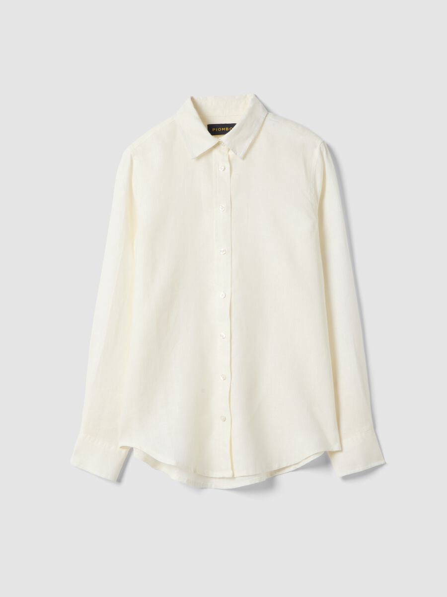 Regul&auml;re Passform aus reinem wei&szlig;em Leinen_0