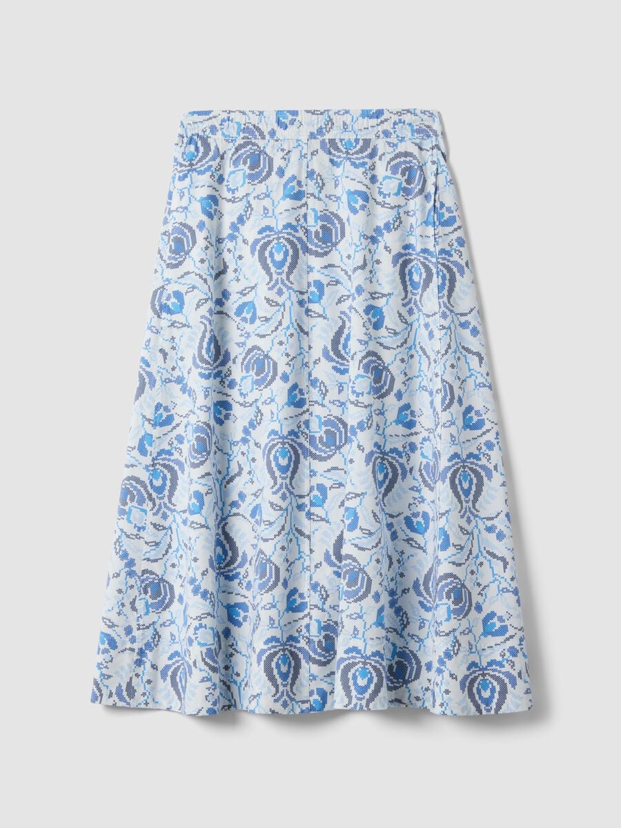 Pure cotton maxi skirt with floral print_4