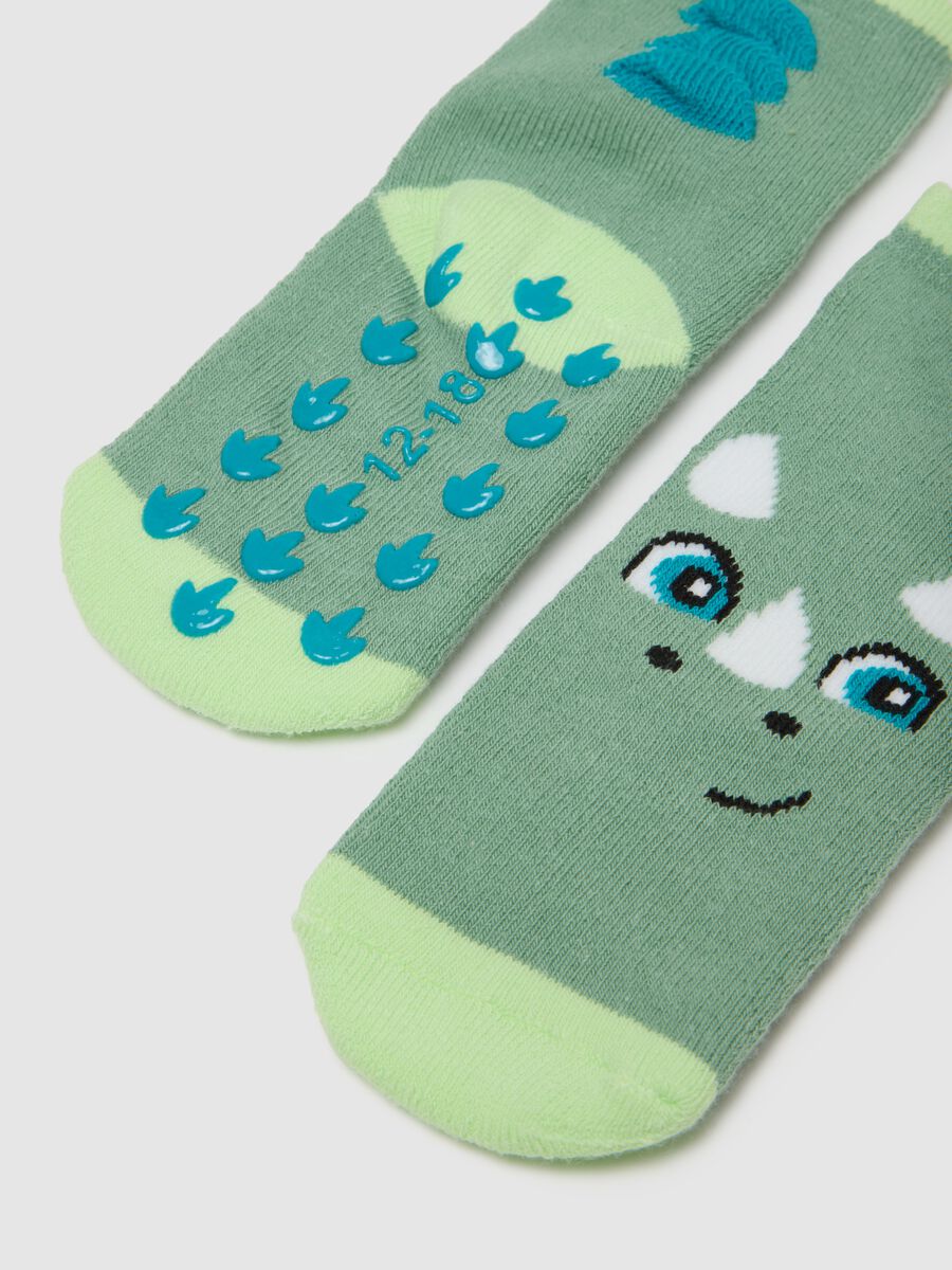 Double pack of multicolour newborn socks in cotton blend with designs_1