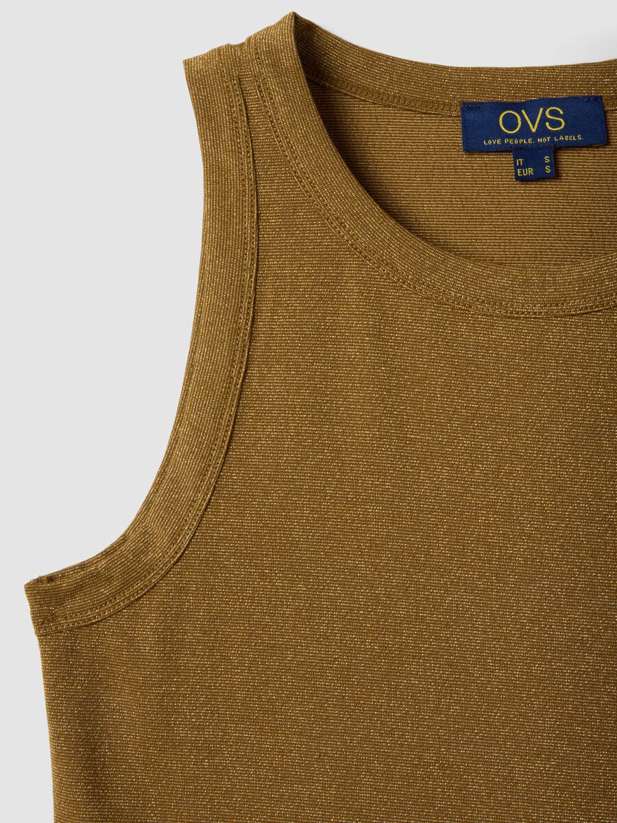 Glitzerndes gelbes Top Regular Fit mit d&uuml;nnen Tr&auml;gern_5