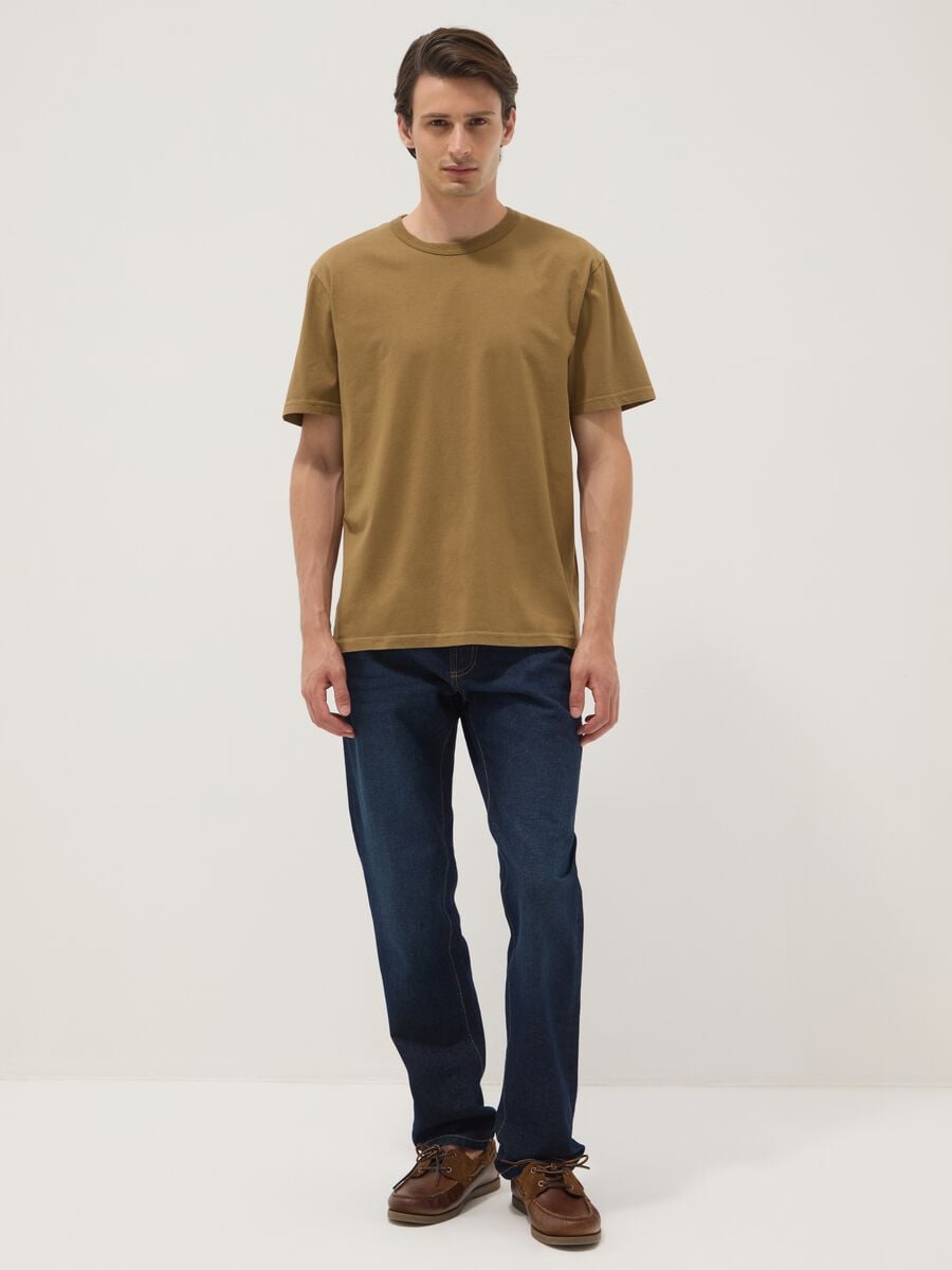 Brown pure cotton relaxed-fit T-shirt_1