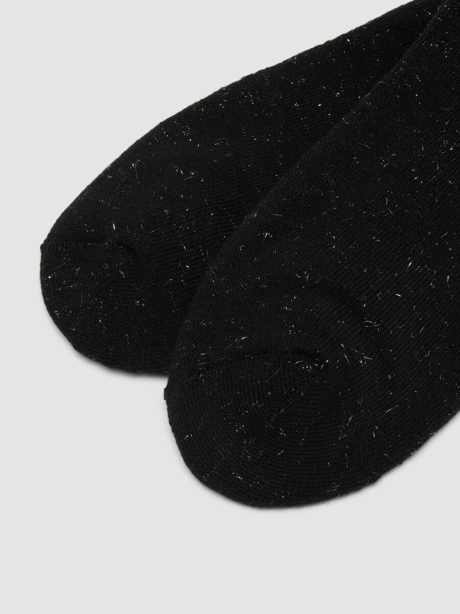 Calzini neri in cotone organico elasticizzato con risvolto_2