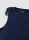 Blue pure cotton tank top with shoulder ties_5
