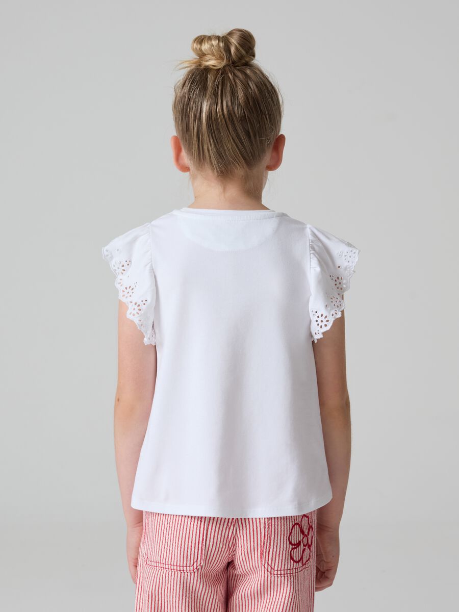 T-shirt with broderie anglaise flounce_2