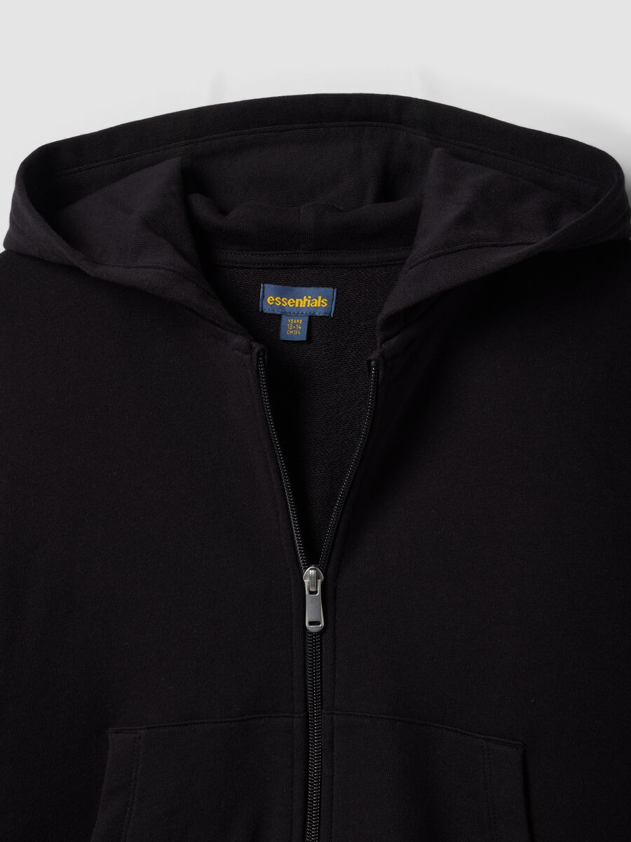 Black organic cotton hooded sweatshirt_5