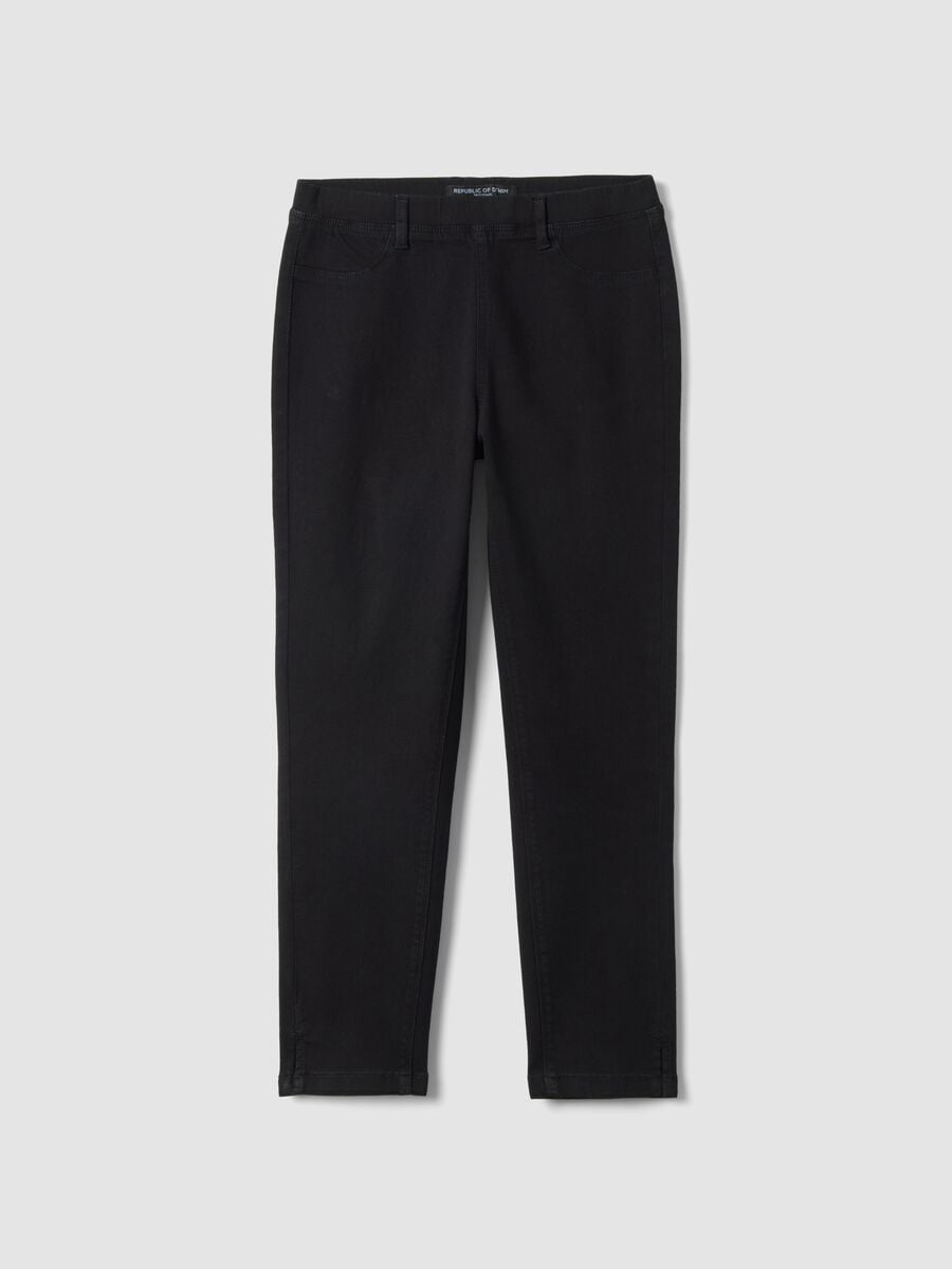 Schwarz Stretch-Denim-Mischgewebe Skinny-Fit Jeans_4