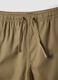 Beige regular-fit pure cotton shorts_5