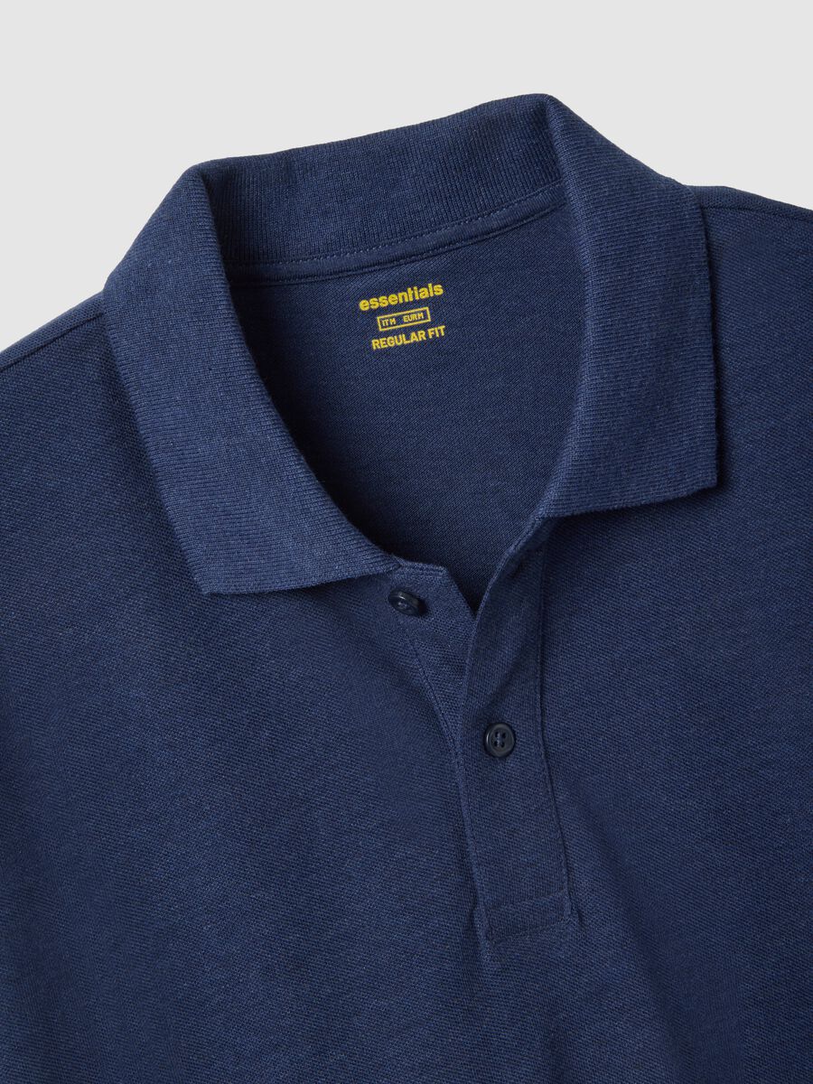 Blaue Poloshirt aus reiner Baumwolle mit kurzen &Auml;rmeln, Regular Fit_5