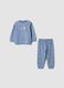 Pijama azul-claro em algod&atilde;o org&acirc;nico puro com decote redondo_0