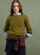 Green pure cotton cable-knit crew-neck jumper_0