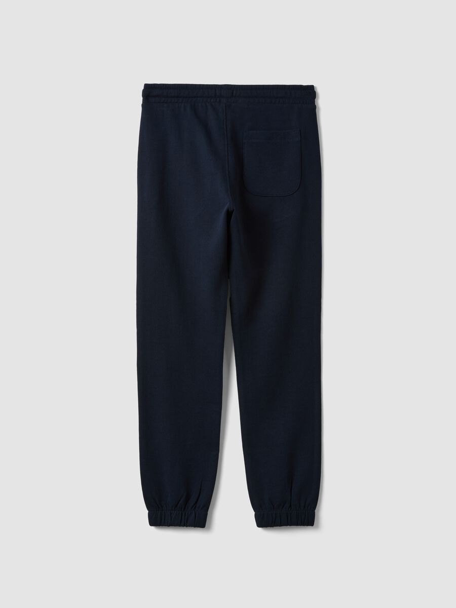 Blaue Jogginghose aus reiner Bio-Baumwolle mit Kordelzug f&uuml;r Jungen_6