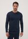 Blue pure organic cotton pyjamas with Henley neckline, regular fit_1