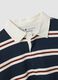 Blaues Rugby-Poloshirt aus reiner Baumwolle mit Streifen und klassischem Kragen_1