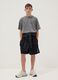 Boys' oversized fit pure cotton black shorts_0