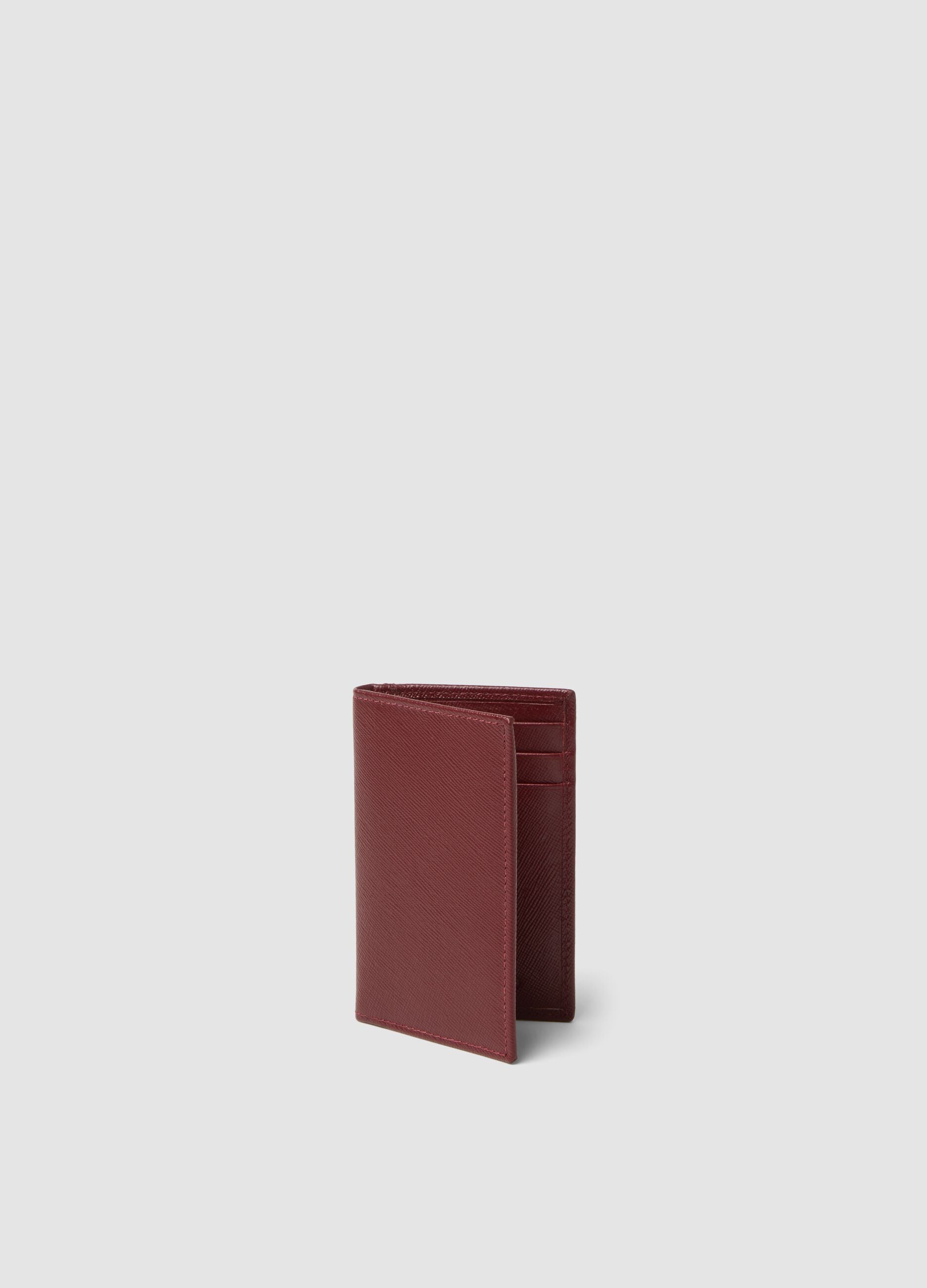 Red genuine leather wallet