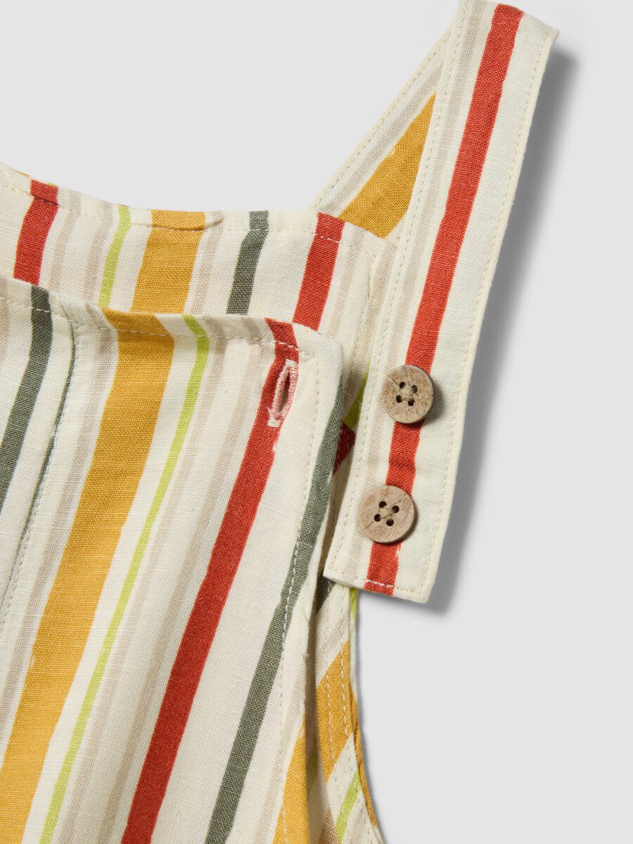 Multicoloured striped viscose blend dungarees for boys with regular fit_3
