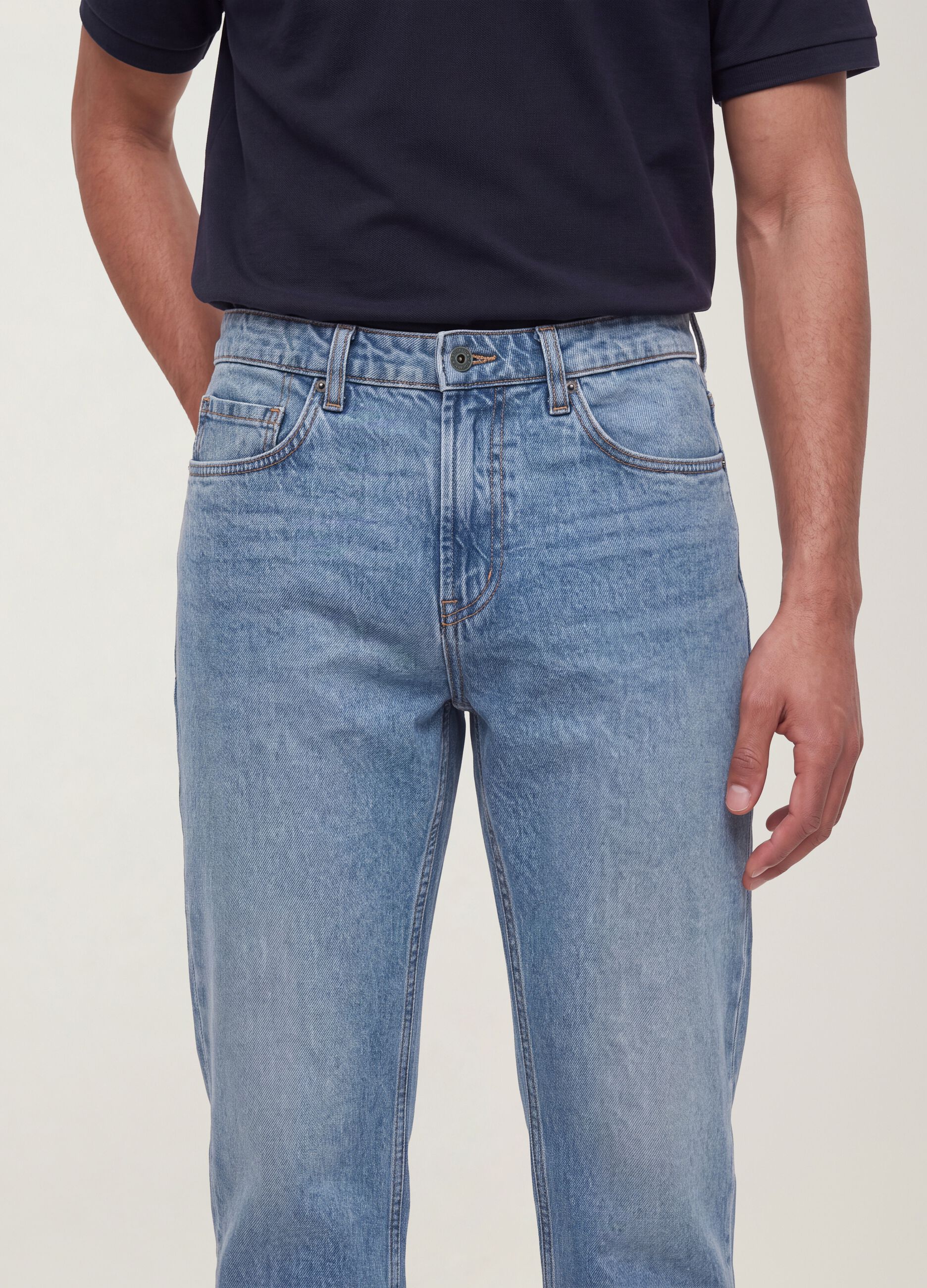 Regular-Fit Denim-Jeans aus reiner Baumwolle