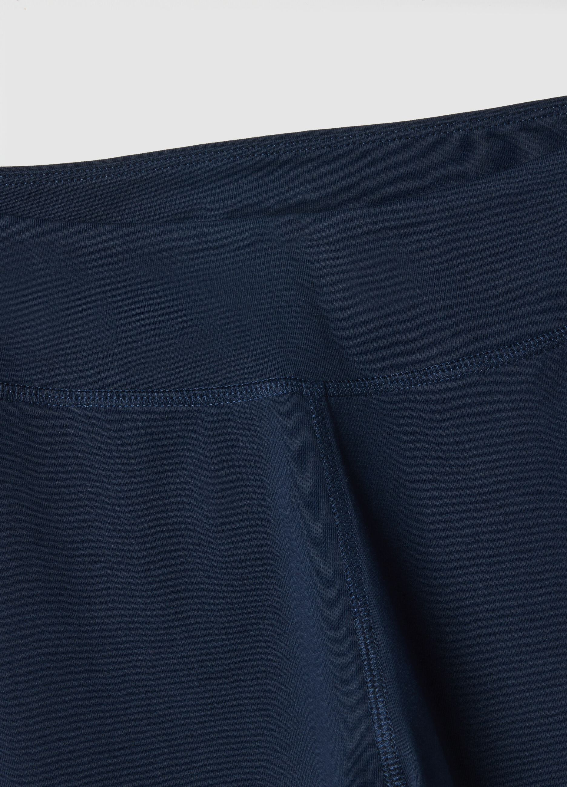Blaue Slim Fit Stretch-Baumwoll-Leggings