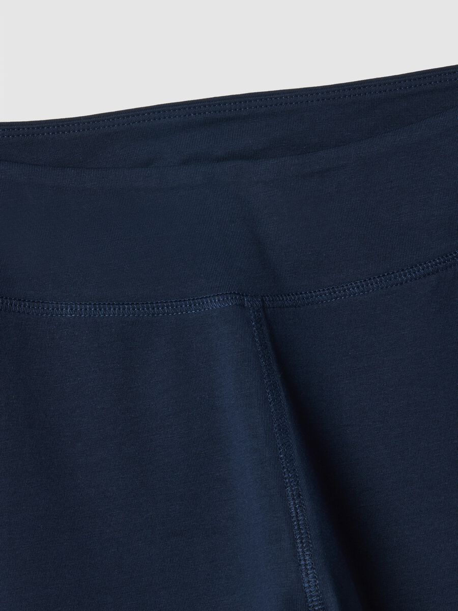 Blue Slim Fit Stretch Cotton Leggings_6