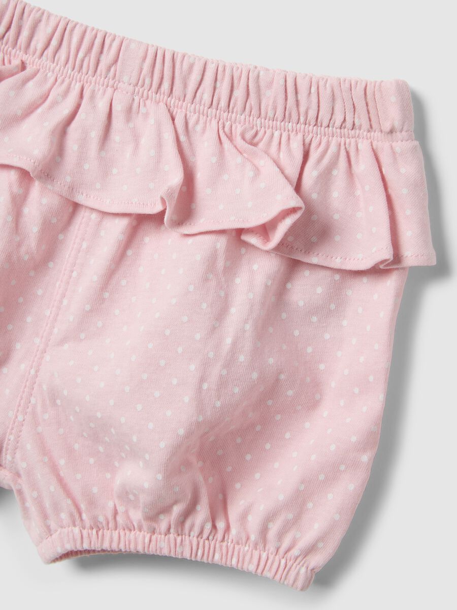 Set maglia pantaloncini in puro cotone multicolor da neonata_3