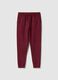 Red regular fit jogger trousers in cotton blend_4