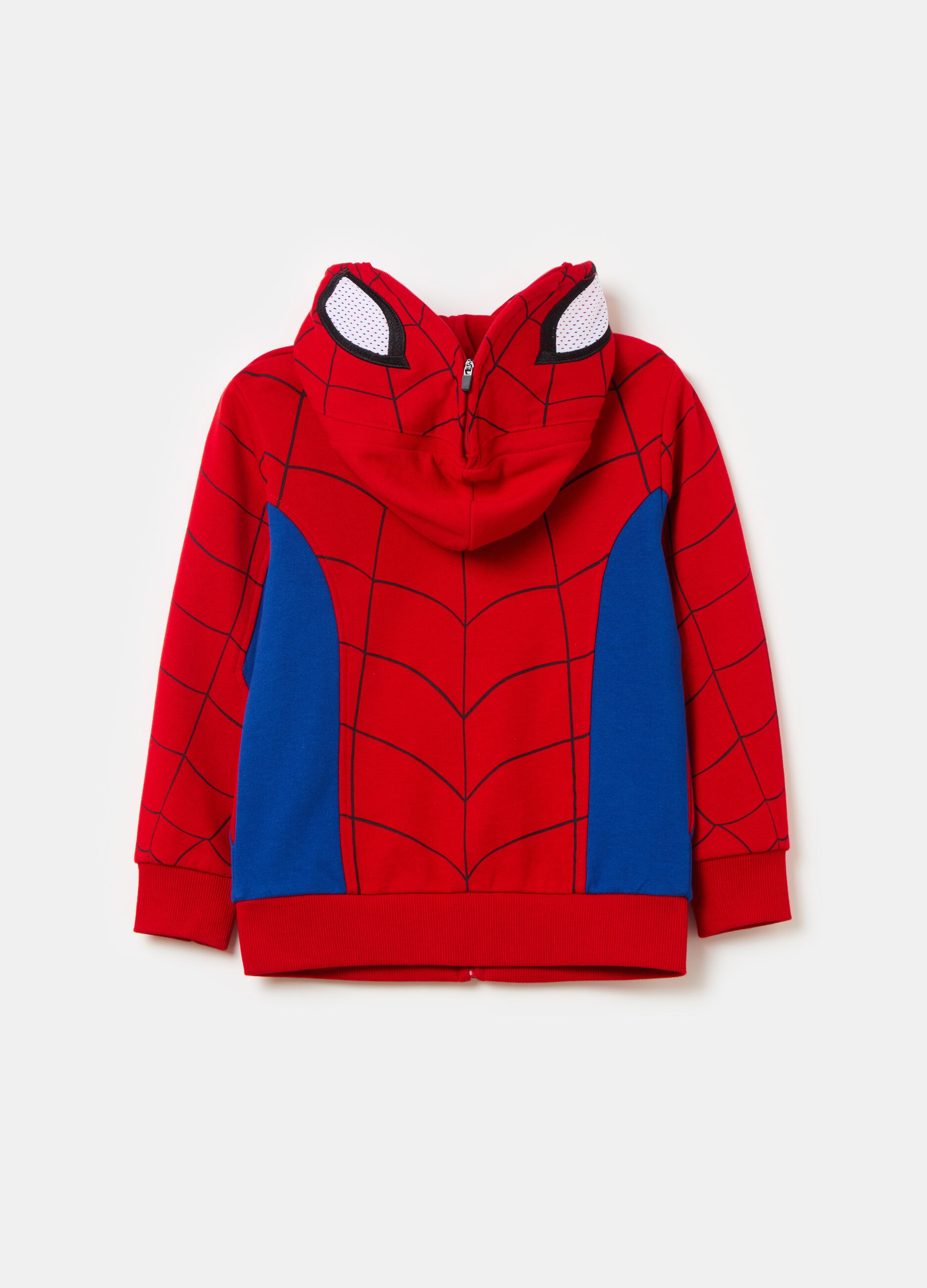Full-zip sweatshirt with hood and Spider-Man print