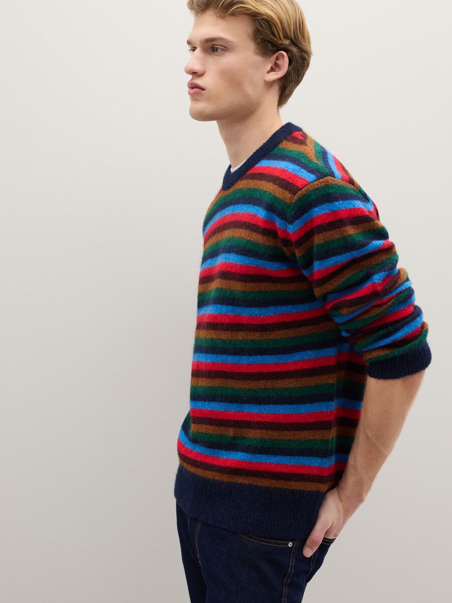 Multicolour Stripe Regular Fit Sweater_3