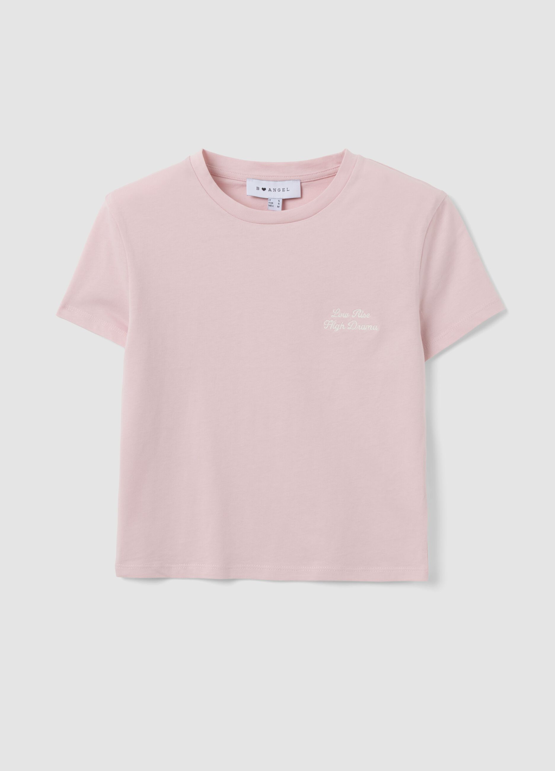&Rho;&omicron;&zeta; cropped T-shirt &alpha;&pi;ό 100% &beta;&alpha;&mu;&beta;ά&kappa;&iota; &mu;&epsilon; &gamma;&rho;&alpha;&phi;&iota;&kappa;ό &tau;ύ&pi;&omega;&mu;&alpha;, &kappa;&alpha;&nu;&omicron;&nu;&iota;&kappa;ή &epsilon;&phi;&alpha;&rho;&mu;&omicron;&gamma;ή