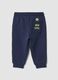 Pantaloni jogger blu in puro cotone con vita elasticizzata_1