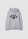 Grey cotton-viscose blend hoodie, relaxed fit, for boys_3