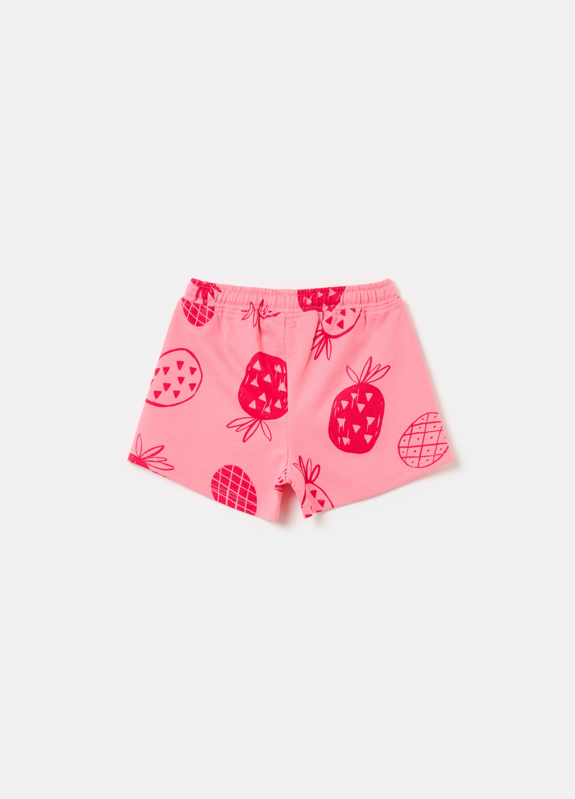 Shorts in French Terry with drawstring and print