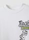 Sweatshirt branca em mistura de algod&atilde;o com gola redonda e estampado racing para menino_2