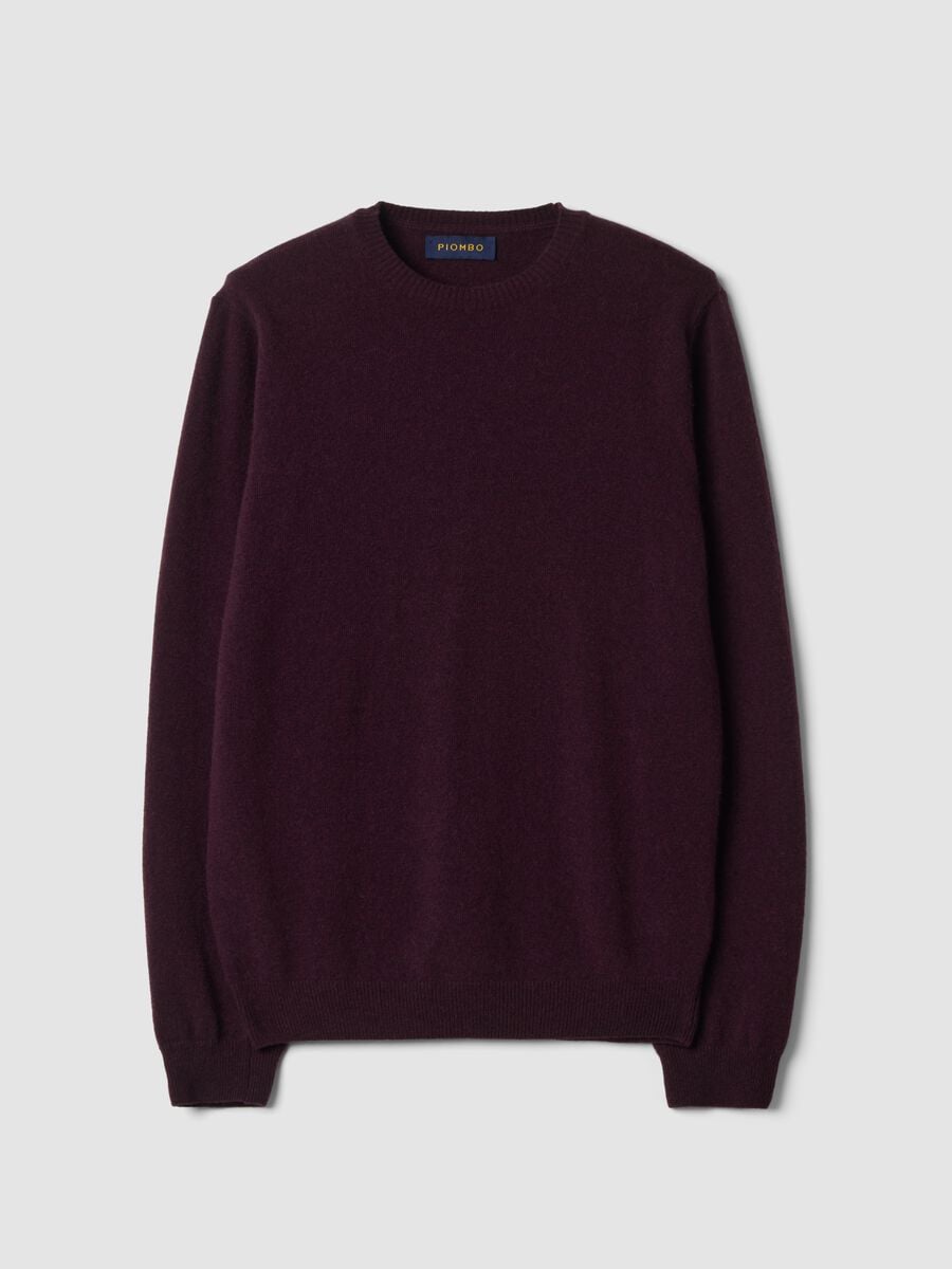 Purple pure wool crew-neck jumper, regular fit_4
