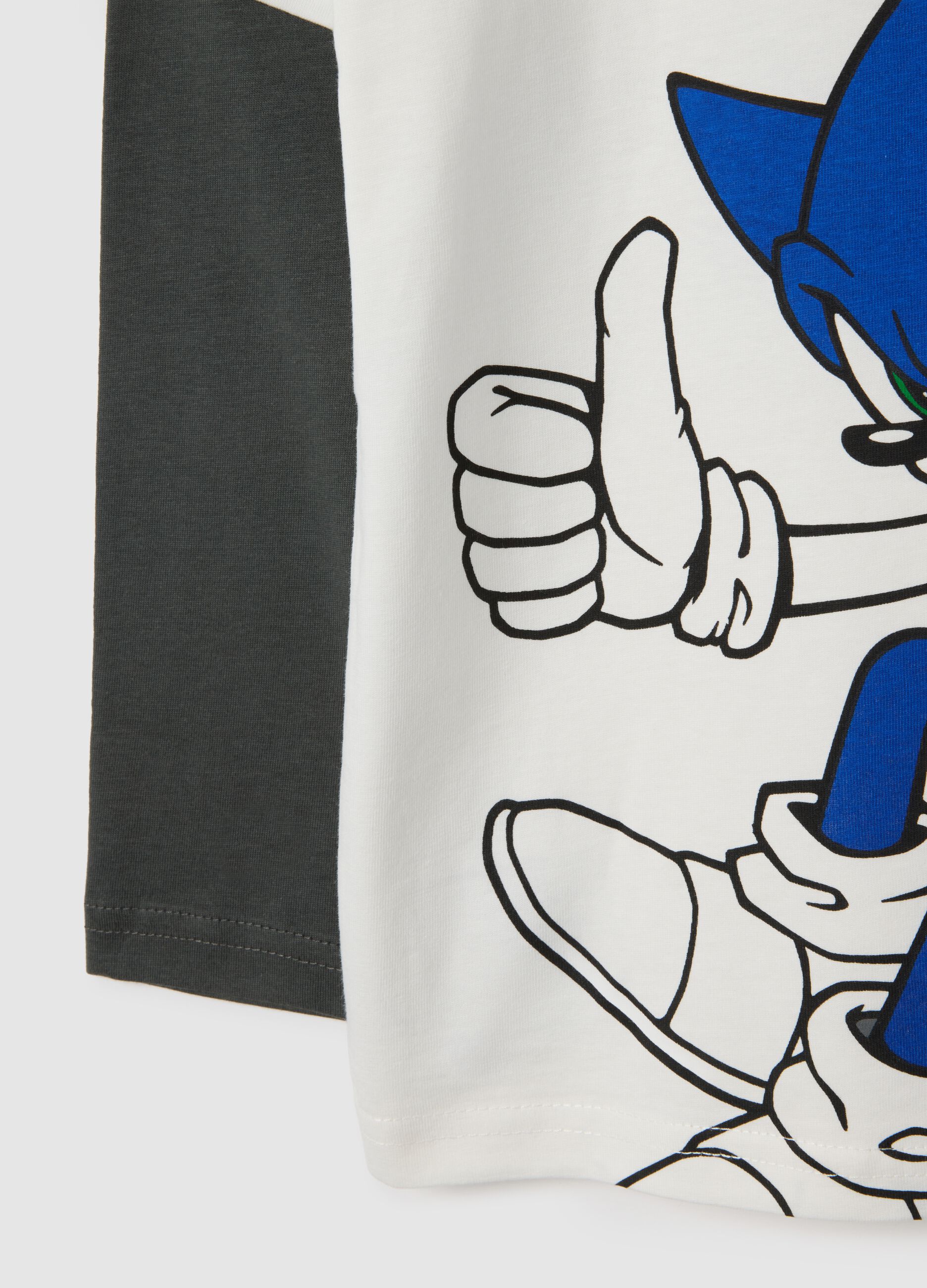 Multicolour cotton kids' t-shirt with Sonic, regular fit