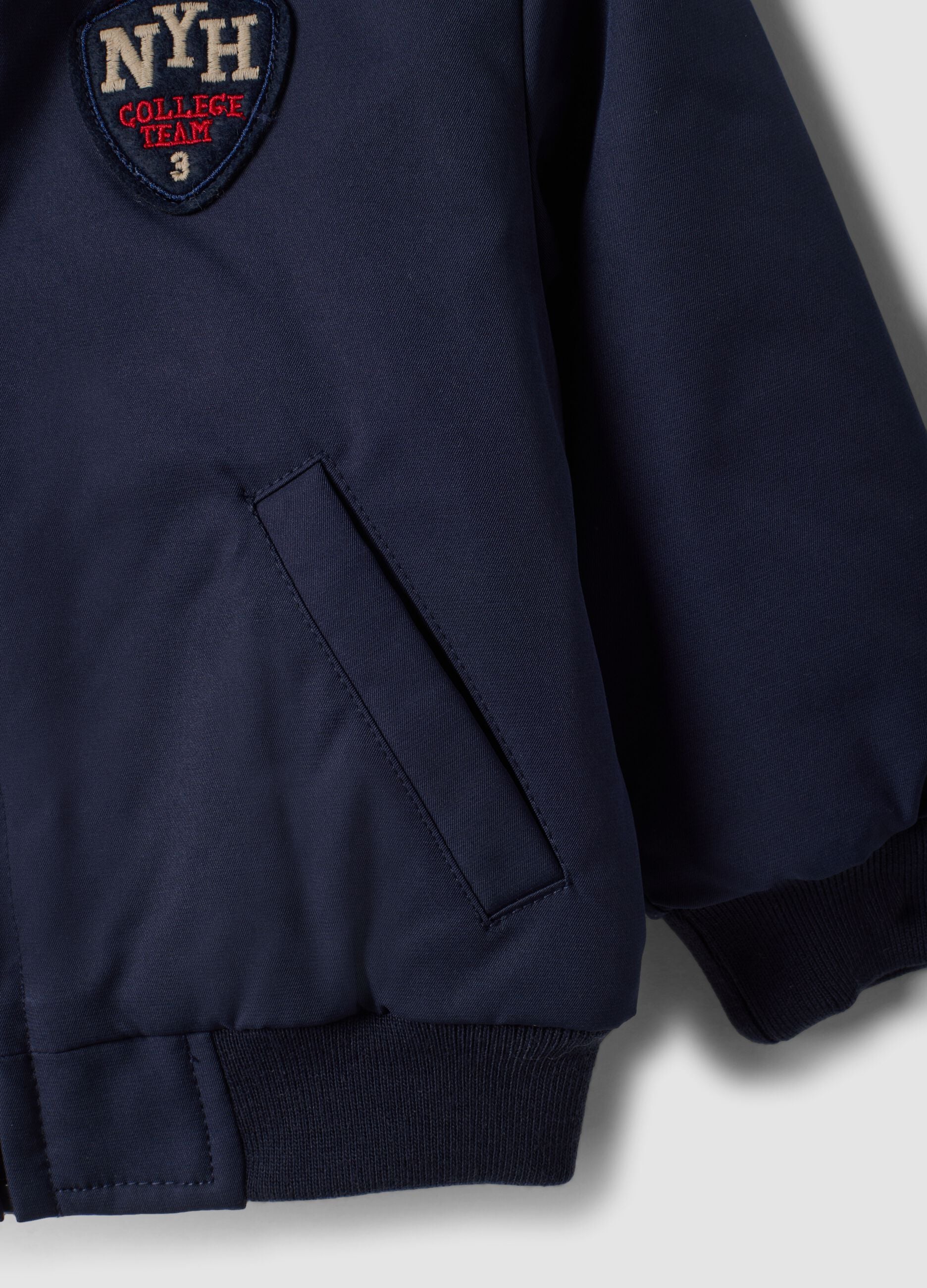Blue zip-up jacket with contrast collar for boys