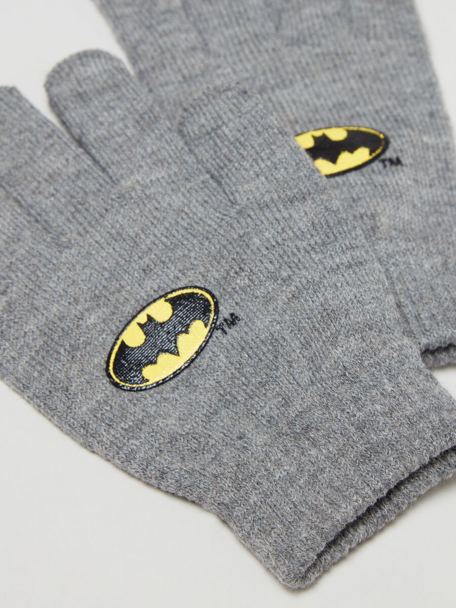 Gloves with Batman logo print_2