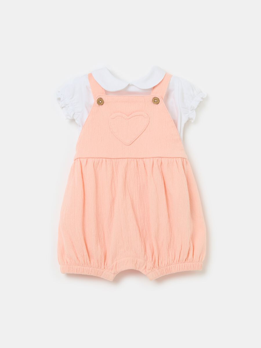 T-shirt and romper suit set in organic cotton_0