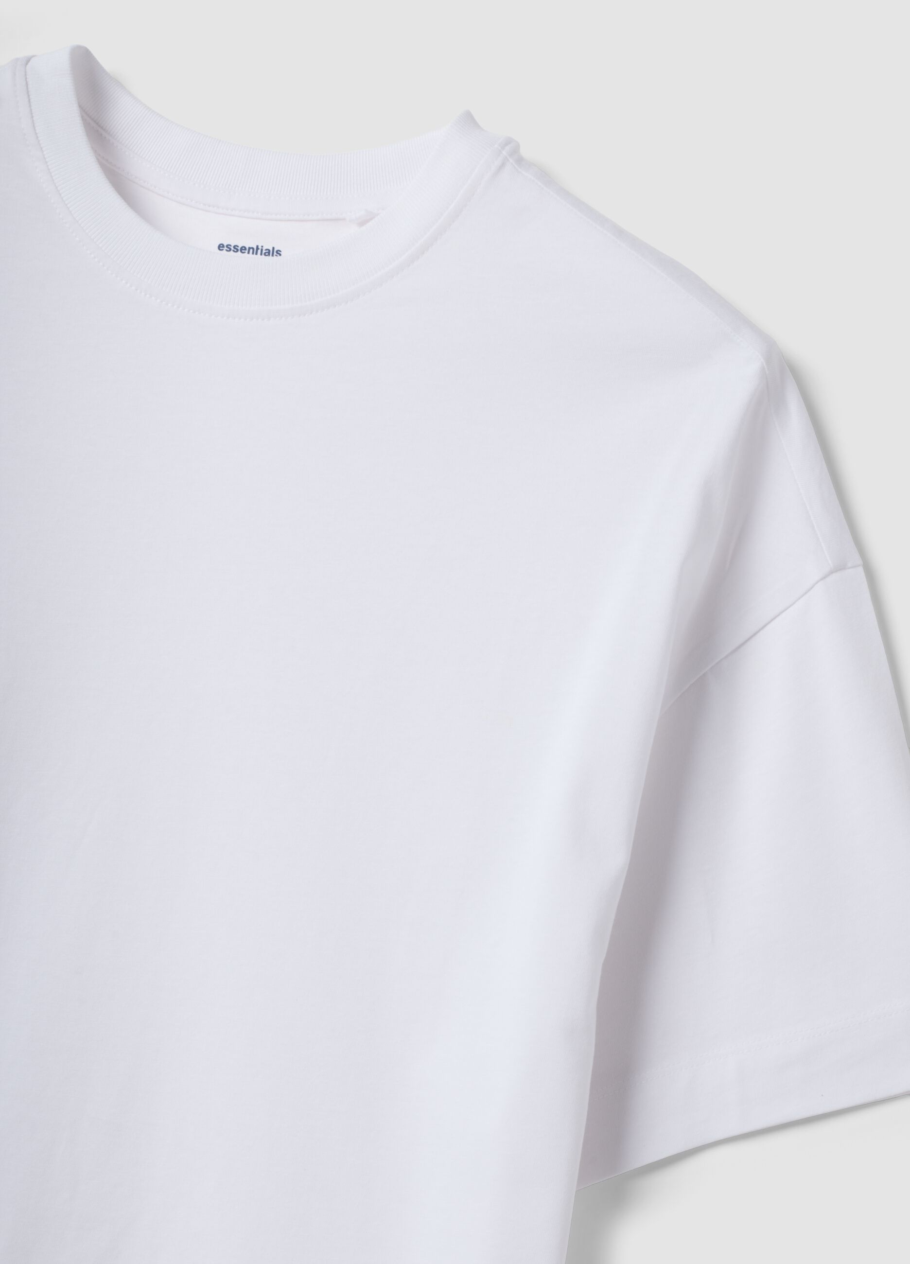 White oversized pure cotton short-sleeve T-shirt