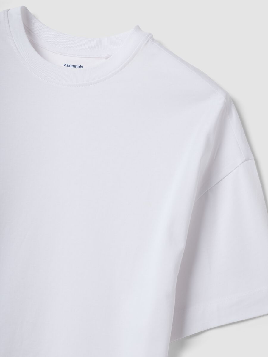 White oversized pure cotton short-sleeve T-shirt_6