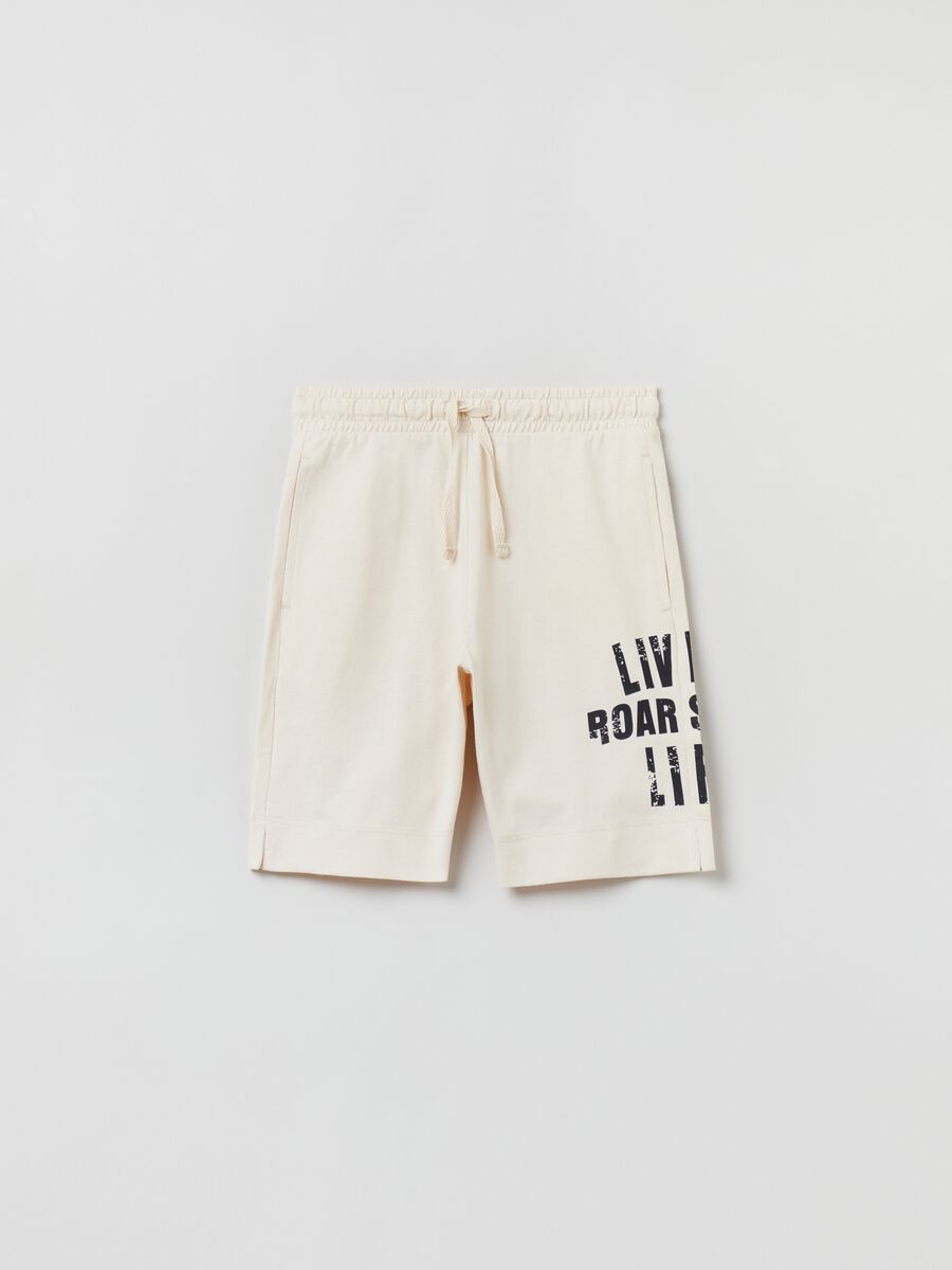 Short with drawstring and lettering print_0
