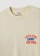 Beiges T-Shirt aus reinem Baumwolljersey mit Schriftzug, Regular Fit_5