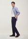 Pantaloni chino blu in twill di cotone elasticizzato slim fit_0