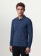 Blue long-sleeve regular-fit polo in organic cotton piqu&eacute;_0