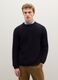 Blue crewneck jumper regular fit with knit design_2