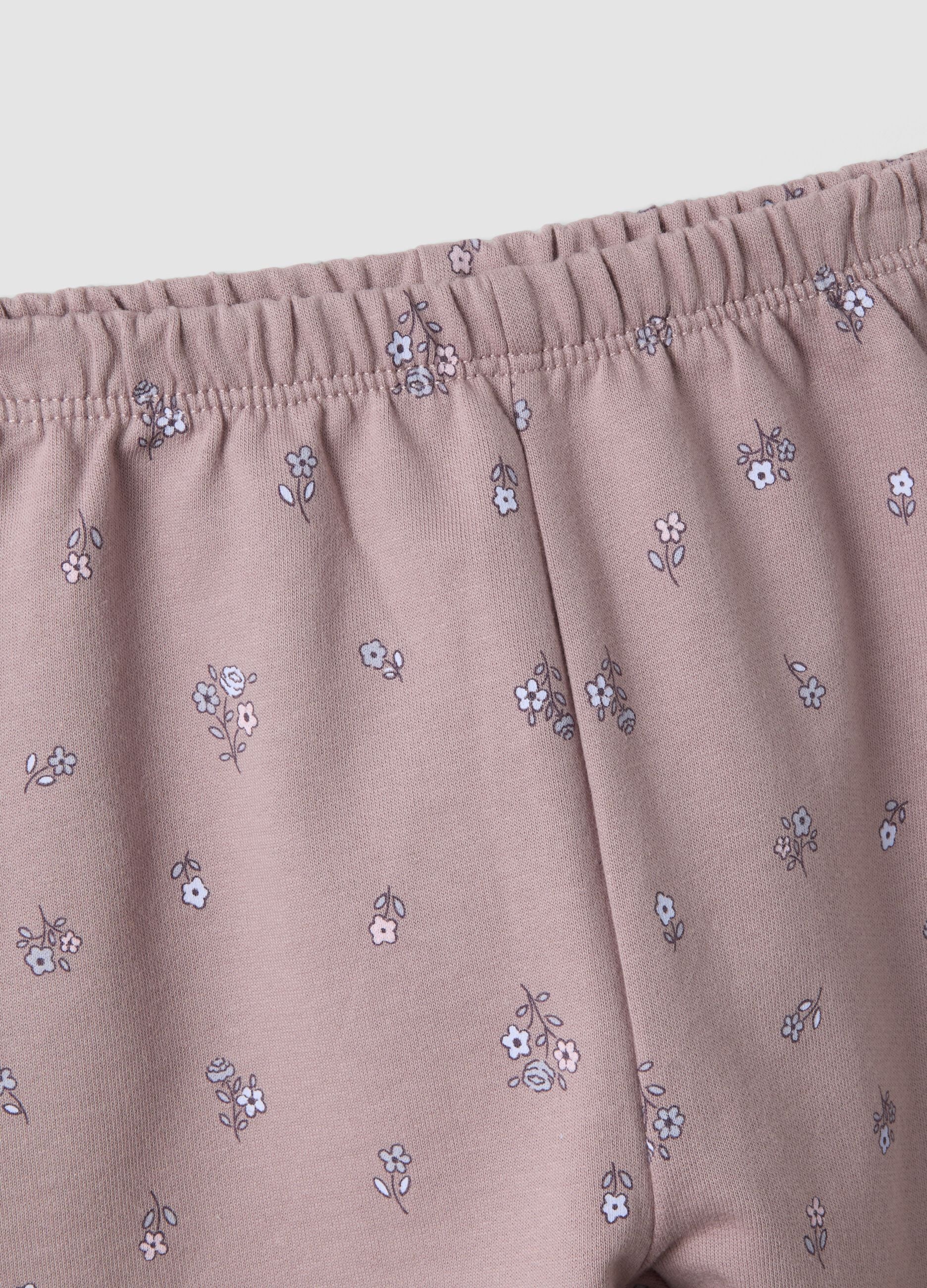 Purple pure organic cotton crew-neck pyjamas