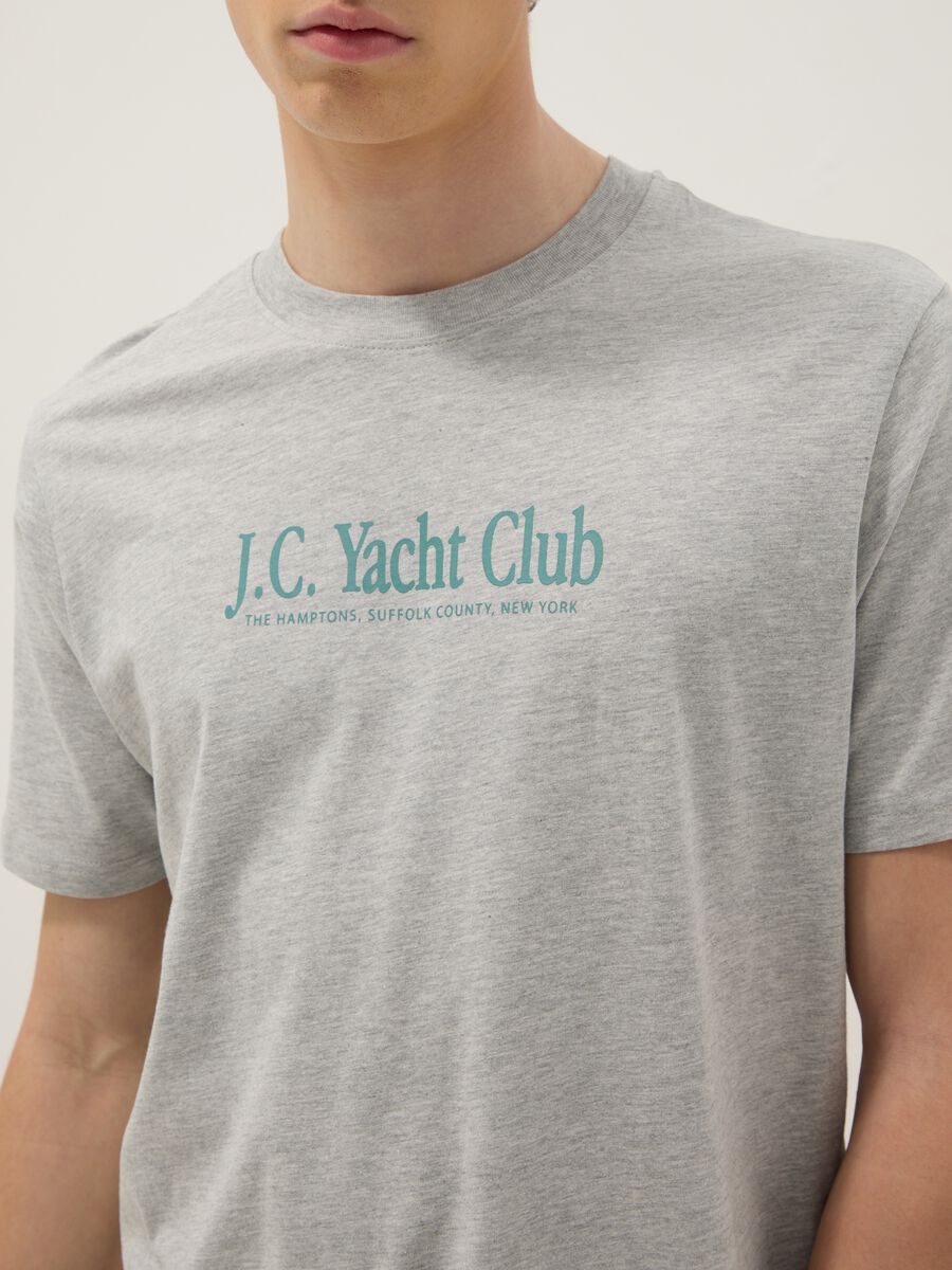 Grey cotton and viscose blend printed T-shirt_3