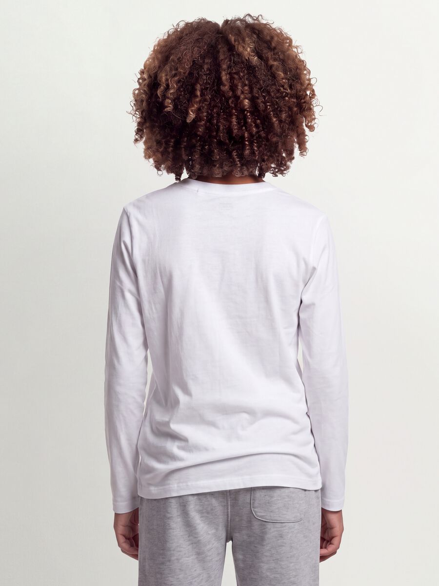 Wei&szlig;es Langarm-T-Shirt aus reiner Bio-Baumwolle, Regular Fit, f&uuml;r Jungen_2