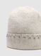 Beige ribbed beanie with rhinestone embroidery_2