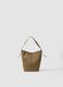 Brown shoulder bag in stretch fabric_0