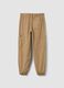 Jogger cargo marroni in cotone elasticizzato_2